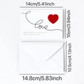 White 3D pop-up heart greeting card with envelope and detailed size specifications - Folding 3D Heart Series F (LTHK-240816)