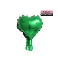 5 inch heart shaped green aluminum foil balloon with metallic finish for party decor - 5-inch Heart Green