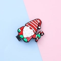 Christmas gnome hair clip featuring a festive red striped hat and candy cane design - Santa Claus
