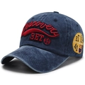 Navy blue washed denim baseball cap with Discovery 3ET embroidery and vintage finish - Adjustable / Navy Blue