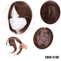 Frangetta francese toupet capelli marrone parrucca sintetica clip nei capelli 30cm - Marrone chiaro