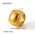 Goldener quadratischer Siegelring aus Titanstahl mit Maßen 2,27 cm und 1,87 cm - US 6 / Quadratischer Polierter Stil (JDR2309037)