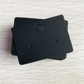 Set of premium black cardboard jewelry display cards for earrings and studs on wood - 5x3.5cm Rectangle Black Paper Card