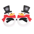 Christmas party glasses frame with cute snowman decoration and red scarf detail - Style 19 White Red Black Snowman Decor