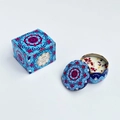 Soy wax scented candle with red petals in blue mandala tin and matching gift box - 6cm X 4cm Bubble Wrap Packaging No Color Box. / Rime