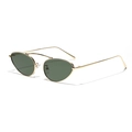 Occhiali da sole cat eye con montatura in metallo dorato e lenti verde scuro vintage - Verde Scuro Oro