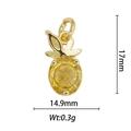 Detailed view of an 18k gold plated pineapple pendant with a yellow zircon stone - Yellow Pineapple Style (DZ-128)