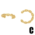 Minimalistische goldene Ohrklemme mit gedrehtem Design und hochglanzpolierter Oberfläche - Gedrehte Schraube Gold