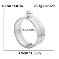 Polished silver stainless steel openable locket pendant showing dimensions and weight - Inner Diameter 35mm - Cavity Thickness 10mm / Steel