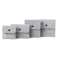 Gray velvet jewelry pouch in four sizes with metal snap buttons for storage - Small (7x7cm) / Gray