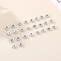 Runde Anhänger aus poliertem Edelstahl mit gravierten A-Z Buchstaben für DIY-Schmuck - Buchstabe A / Emaille Stahlfarbe