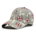 Cappellino da baseball unisex con stampa giornale bandiera inglese e visiera - Taglia unica / Cachi