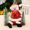 Country style snowman Christmas tree ornament with red plaid scarf and plush hat - Dancing Snowman