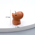 Cute brown resin capybara charm pendant with dimension labels 2.5cm by 1.9cm - M / Brown