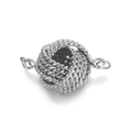 Silver-plated metal clasp with woven rope knot design for DIY jewelry making - Twisted Rope Ring-Silver