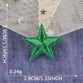 Green embroidered star patch 2.9cm with adhesive backing for DIY clothing decor - Green