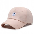 Quilted light pink baseball cap with diamond stitching and embroidered logo patch - Adjustable / Pink