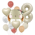 Dettaglio di palloncini con coniglietto e numero 8 per decorazione 8° compleanno - Coniglio e Numero 8