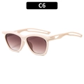 Fashionable cream square kids cycling sunglasses with gradient brown lenses and hollow arms - Off White Frame Gradient Tea Lens