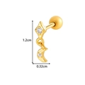 Gouden ster- en maan-oorbellen met ingelegde zirkoon en handige schroefsluiting - 2# Goud - Ster Maan Hanger