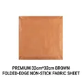 Reusable 32x32cm brown non-stick baking mat with hemmed edges for oven trays - 32x32cm Square-Brown