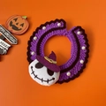 Halloween gehaakte halsband voor huisdieren met Jack Skellington en paarse heksenhoed - Jack Skellington Stijl Schedel Halsband