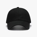 Classic deep black cotton baseball cap in minimalist six-panel design for men and women - Black