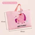 Grote roze opbergtas met eenhoornpatroon voor dekbedden en kleding, afmeting 80x65 cm - Roze Eenhoorn (Extra Groot 80*65CM)