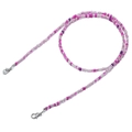 Pink and purple seed bead mask chain and glasses lanyard with silver lobster clasps - Pink Purple White