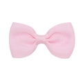 Pink grosgrain ribbon swallowtail bow hair clip for babies and children in soft pastel tone - Single Item / Light Pink