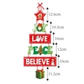 Vertical Christmas door hanging decor with size labels for each holiday element - Christmas Tree