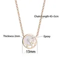 Detail showing 13mm Roman numeral pendant and 45cm rose gold titanium steel chain - N1130-White Drip Glue Tower