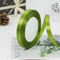 Grass green 1cm satin ribbon roll for gift wrapping and wedding DIY crafts decoration - 95# Army Green