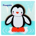 Educational wooden penguin puzzle toy for kids with English word penguin learning - 3D Jigsaw-Penguin (JM立体-企鹅)