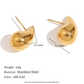Boucles d'oreilles gouttes d'eau creuses en acier inoxydable plaqué or 18K - Mini Boucles d'Oreilles Goutte d'Eau Creuses Taille S / Or