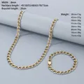 Two-tone gold and silver 8mm stainless steel paperclip chain necklace for women - Bracelet 20CM / 8mm Two-Tone Gold