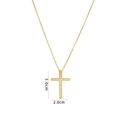 Gold cross necklace with white zircon pavé, pendant dimensions 3.0cm by 2.0cm - Gold Cross (A630)