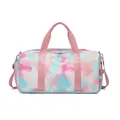 Sac de voyage étanche à grande capacité avec imprimé graffiti dégradé rose et bleu - Graffiti bleu en polyester (disponible sur commande)