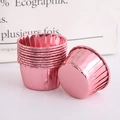 Set of stackable rose gold metallic cupcake liners with high temperature resistance - Double-sided Rose Gold