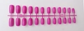 Close-up of 24 pieces long square press-on nails in vibrant magenta pink finish - Fuchsia (CFL-22)