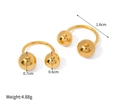 Gold spherical horseshoe ring with 1.6cm diameter and polished metallic finish - Gold Horseshoe Ball Piercing