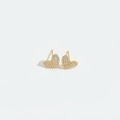 Exquisite gold heart stud earrings with pavé white zircons for women's minimalist style - Small Heart / Gold