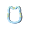 Cat-shaped colorful spring gate ring in blue with green and yellow accents for DIY crafts - Blue Gold