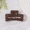 Eleganter Vintage Haarklammer mit Leopardenmuster im rechteckigen Design - Vintage Schildpatt Leopard (D6-2-21)