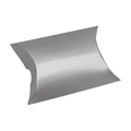Silberne kissenförmige Geschenkschachtel mit metallischem Finish für Hochzeiten - Silberne Kissenbox Ohne Muster