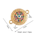 Golden evil eye charm connector with colorful micro-pave cubic zirconia, 17mm size - Gold L371826-Gold