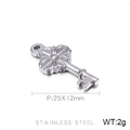 Silberner Edelstahl-Schlüsselanhänger 25x12mm für DIY-Schmuck und Halsketten - 25*12mm / Stahlfarbe