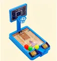 Mini tabletop basketball game in blue with scoring board and three colorful balls - Blue