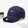 Dark blue cotton baseball cap with white BRTXN embroidery and classic curved brim - One Size(Adjustable) / Navy Blue