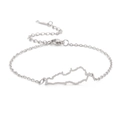 Pulsera de acero inoxidable plateado con un colgante del contorno del mapa de Kentucky - Color Acero